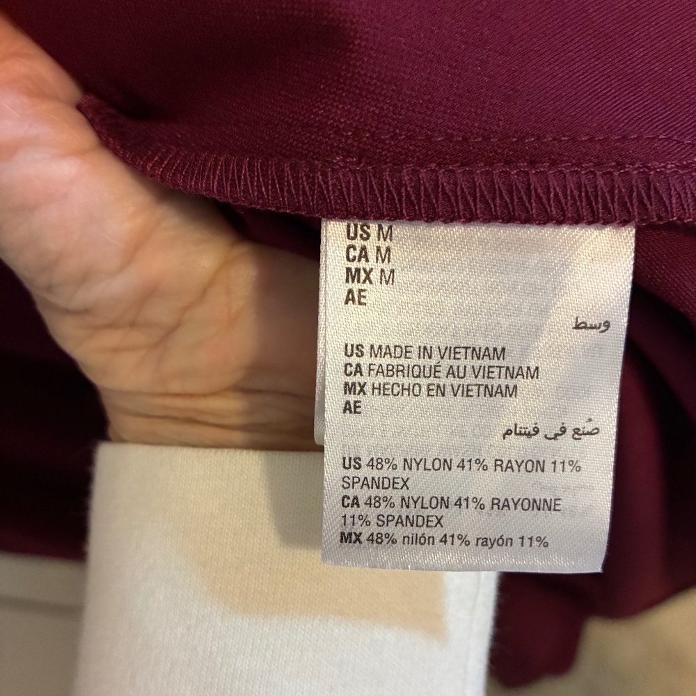 Alfani Burgundy Fit and Flare Dress, Sccop Neck Dress, Long Sleeves,  Medium - Picture 7 of 10